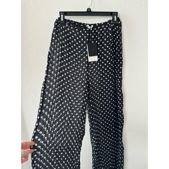 Zara Women’s Chiffon Black Polka Dot Pants-Size medium - Picture 1 of 7